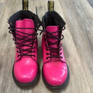 Dr. Martens Pink Glossy Leather Boots - Great Condition